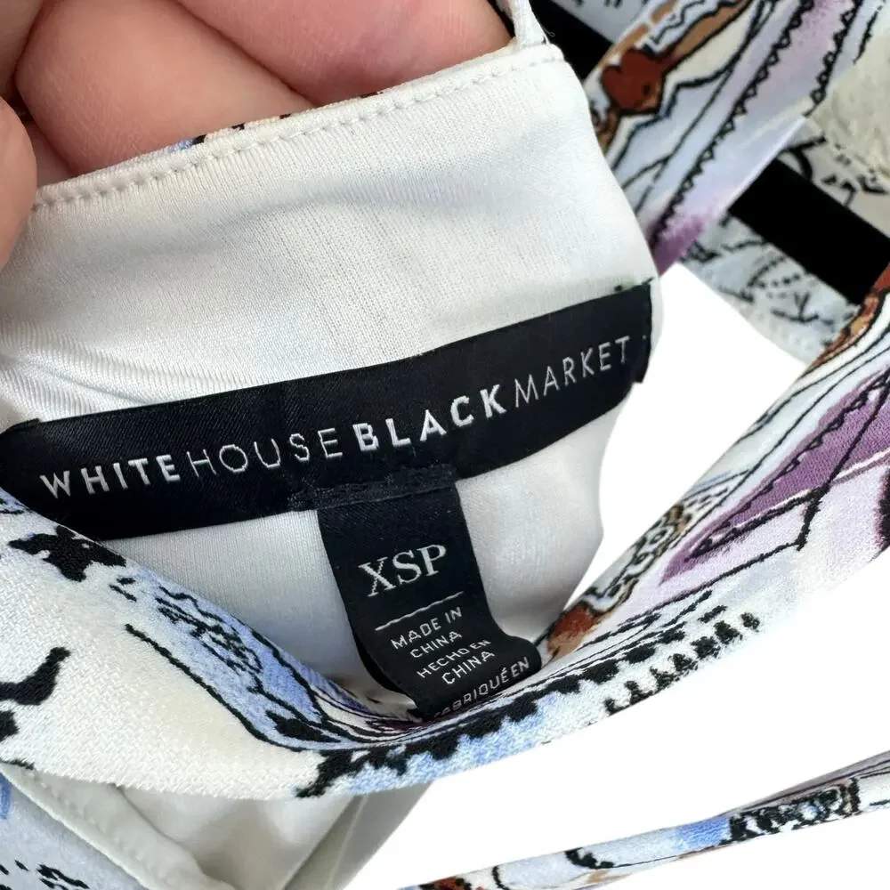 White House Black Market Multicolor Studded Halter Strappy Mini Dress‎ Size XSP